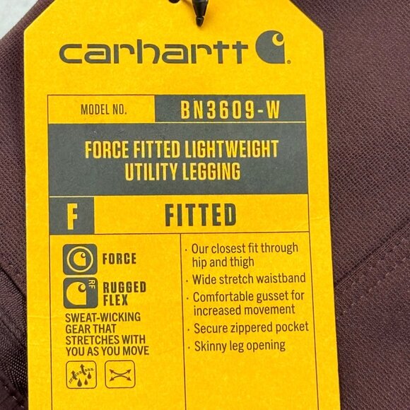 Carhartt Womens Force Fitted Lightweight Burgundy Utility Legging 3X 24W-26W Reg - Picture 5 of 12
